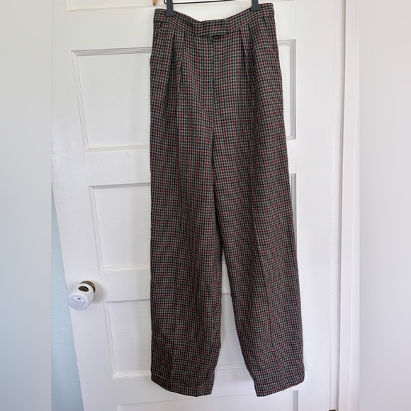 Pants - Vintage wool blend plaid trousers
